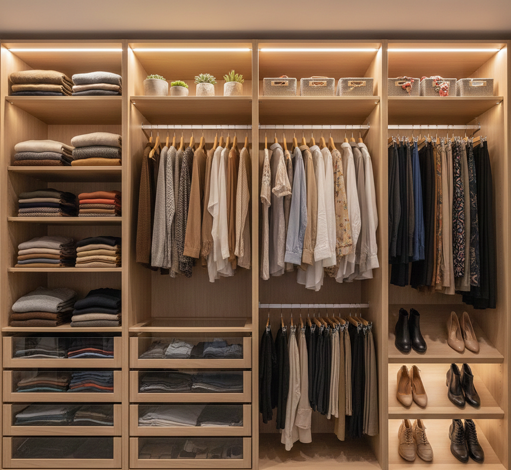 Armario perfectamente organizado